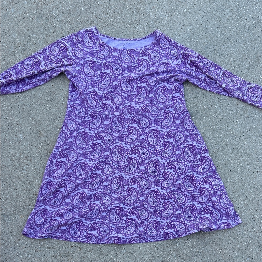 Lands' End Purple Paisley Kids Dress
